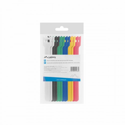 Kabelbindere velcro - Lanberg, 12 stk., multifarvet 15 cm