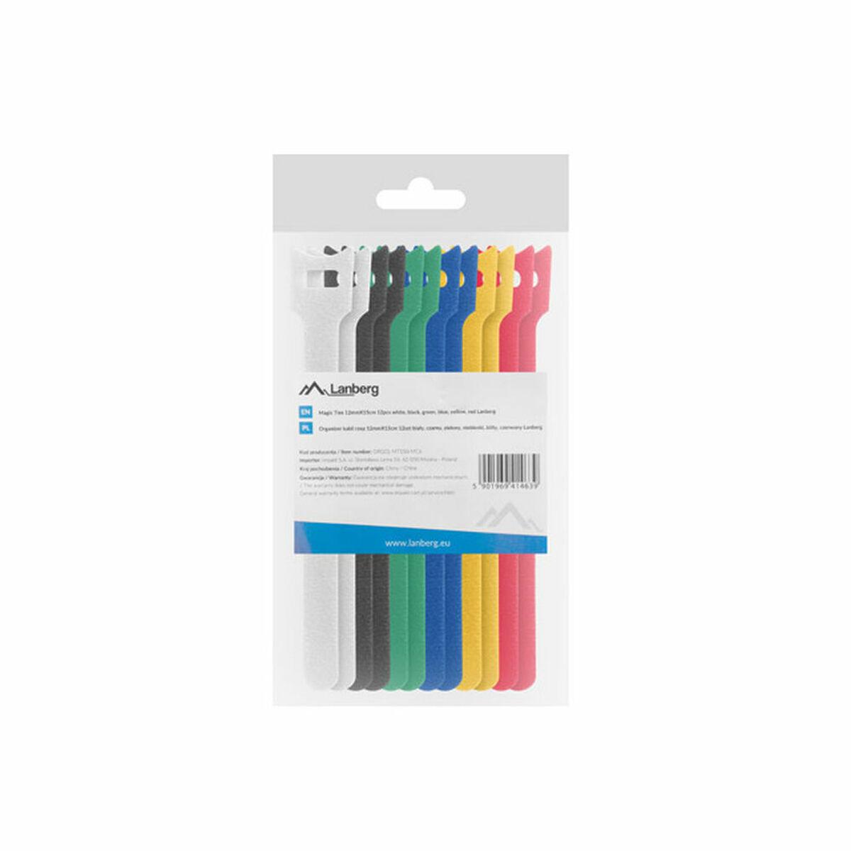 Kabelbindere velcro - Lanberg, 12 stk., multifarvet 15 cm