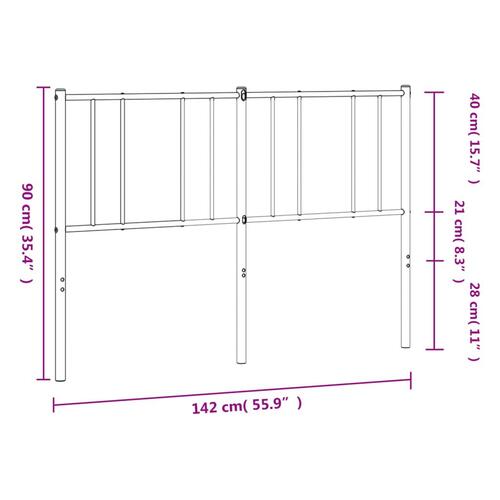 Sengegavl 135 cm metal sort
