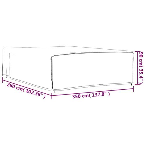 Overtræk til havemøbler 2 stk. 350x260x90 cm oxfordstof sort