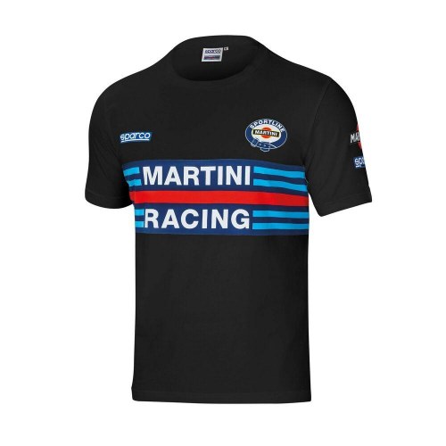 Sparco Martini Racing T-shirt til mænd - sort, kortærmet, XL