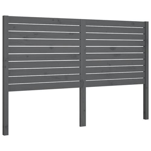 Sengegærde 126x4x100 cm massivt fyrretræ grå