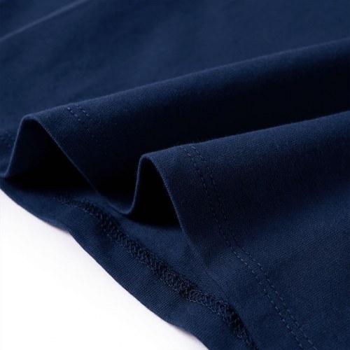 Langærmet T-shirt til børn str. 104 - marineblå med pailletugle