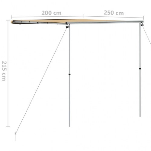 Markise til campingvogn/autocamper 2 × 2,5 × 2,15 m - beige