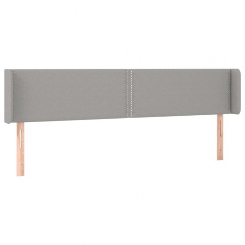 Sengegavl med kanter 163x16x78/88 cm stof lysegrå