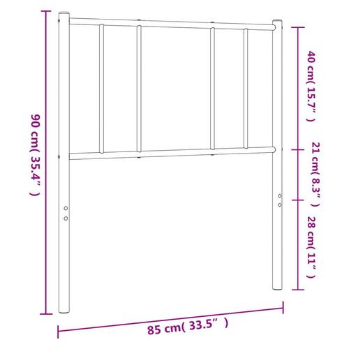 Sengegavl 80 cm metal sort