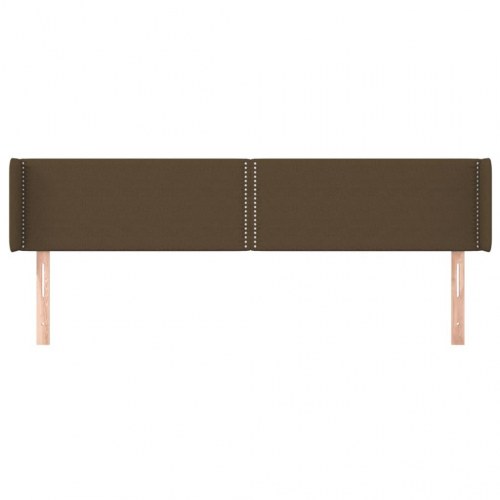 Sengegavl med kanter 163x16x78/88 cm stof mørkebrun