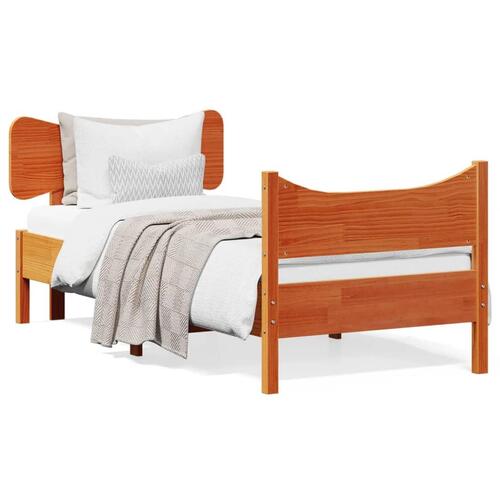 Sengeramme uden madras 100x200 cm massivt fyrretræ gyldenbrun