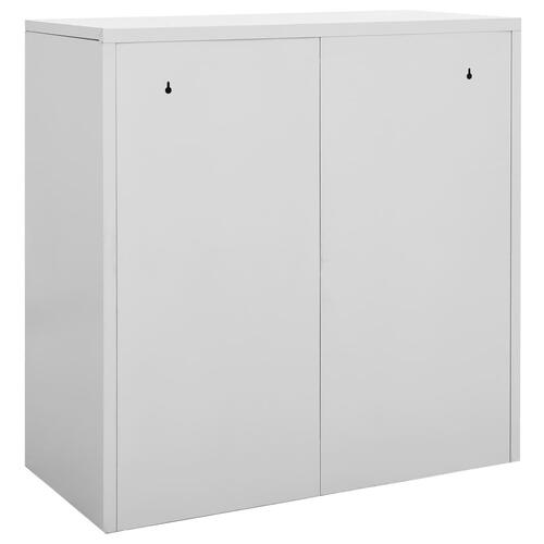 Skabe 2 stk. 90x45x92,5 cm stål lysegrå