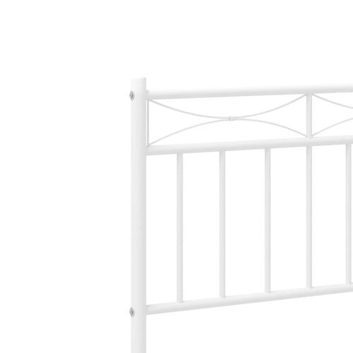 Sengeramme med sengegavl og fodgærde 80x200 cm metal hvid