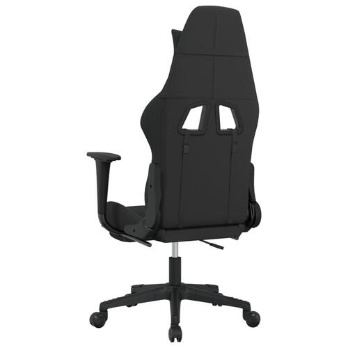Gamingstol med fodstøtte stof sort og gråbrun