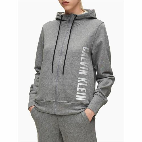 Sportsjakke til damer Calvin Klein Full Zip Mørkegrå L