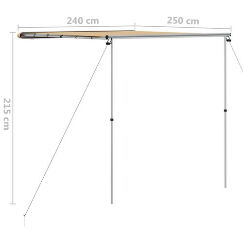 Solsejl til campingvogn 2,4x2,5x2,15 m beige
