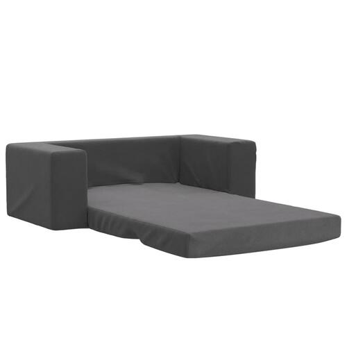 2-personers sofaseng til børn blødt plys antracitgrå