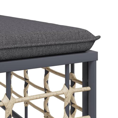 Loungesæt til haven 3 dele med hynder polyrattan antracitgrå