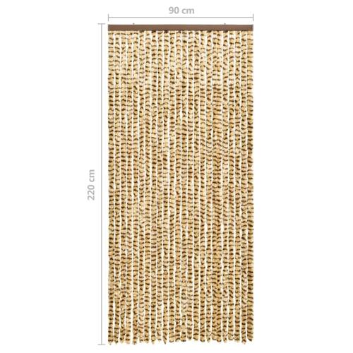 Insektgardin 90x220 cm chenille beige og brun