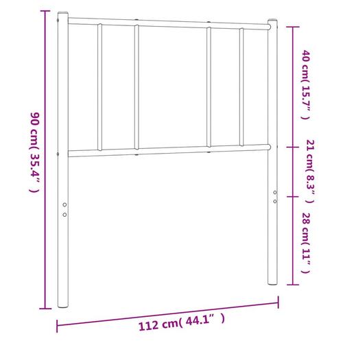 Sengegavl 107 cm metal sort