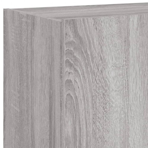 Væghængt tv-bord med LED-lys 80 x 35 x 41 cm - grå sonoma-eg