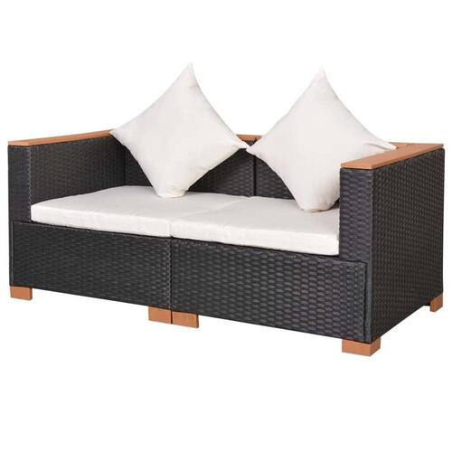 Havesofa polyrattan sort