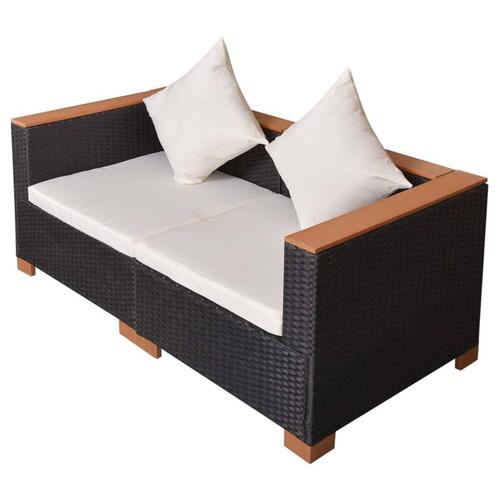 Havesofa polyrattan sort