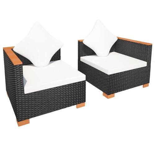 Havesofa polyrattan sort