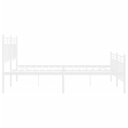 Sengeramme med sengegavl og fodgærde 160x200 cm metal hvid