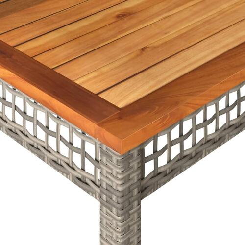 Havebord 80x80x74 cm polyrattan og akacietræ grå