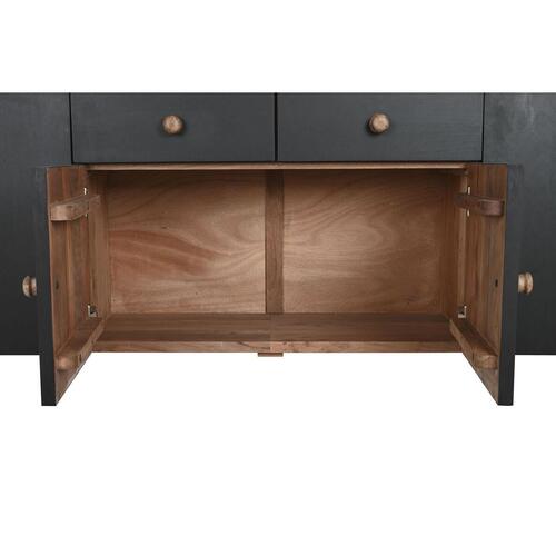 Skænk 177 x 38 x 75 cm Natur Sort Træ