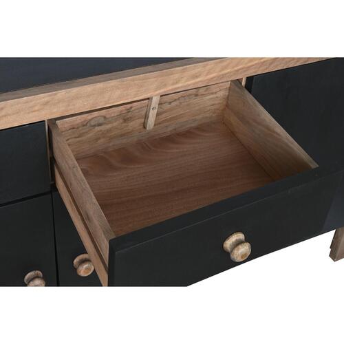 Skænk 177 x 38 x 75 cm Natur Sort Træ