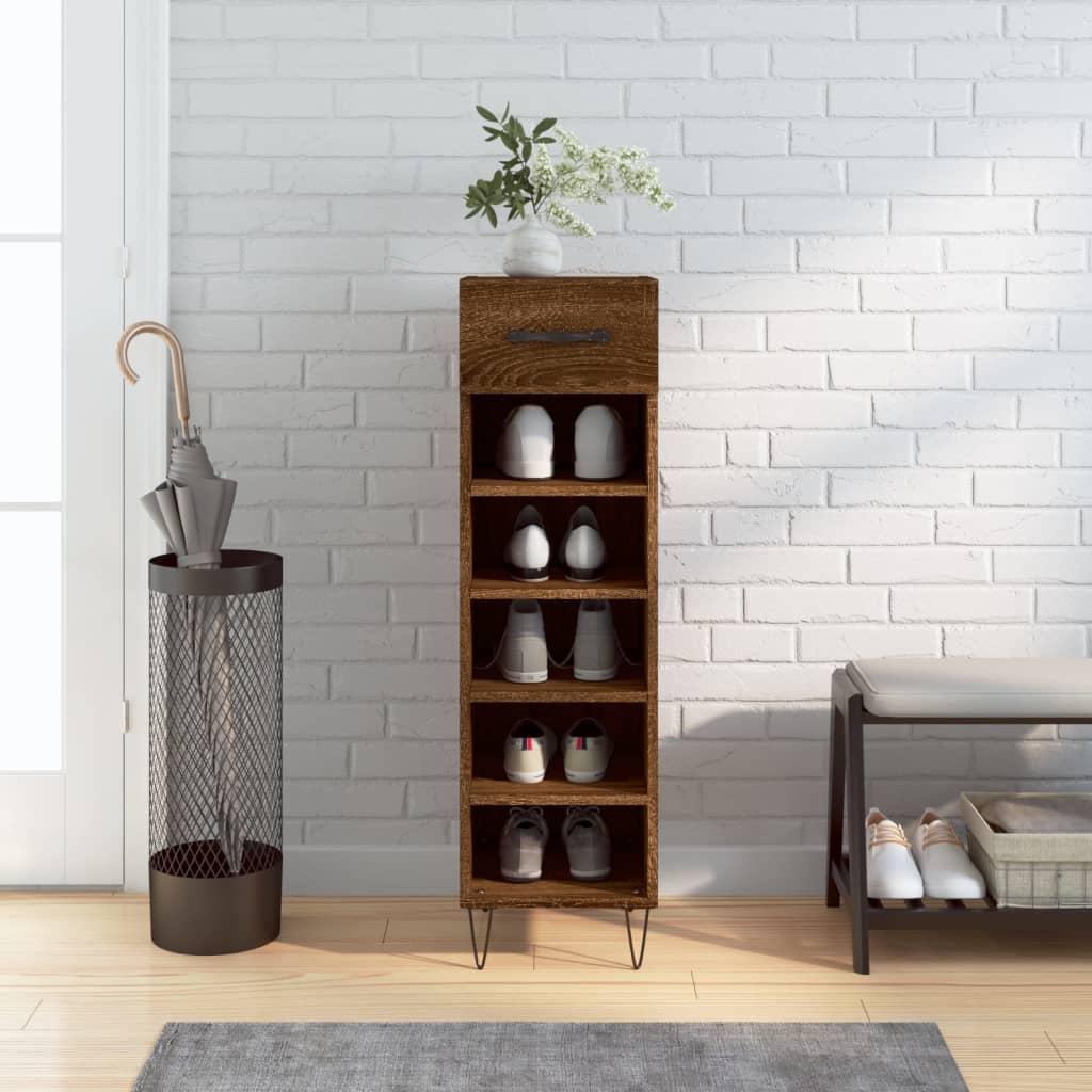 Skoreol 30x35x105 cm konstrueret træ brun egetræsfarve