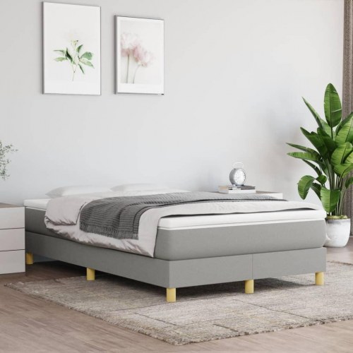 Kontinentalseng med madras 120×190 cm - stof, lysegrå
