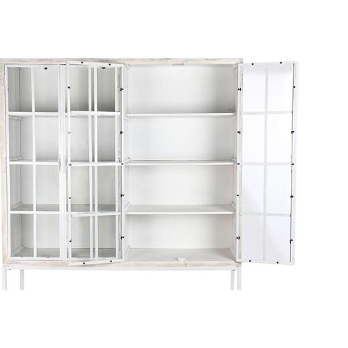 Hylder Hvid Sort Metal Mangotræ 170 x 45 x 200 cm
