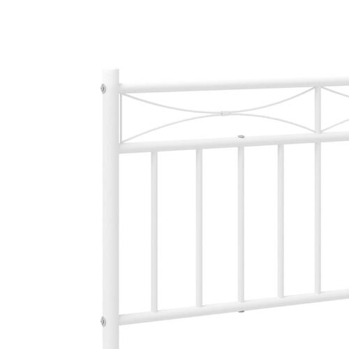 Sengeramme med sengegavl og fodgærde 183x213 cm metal hvid