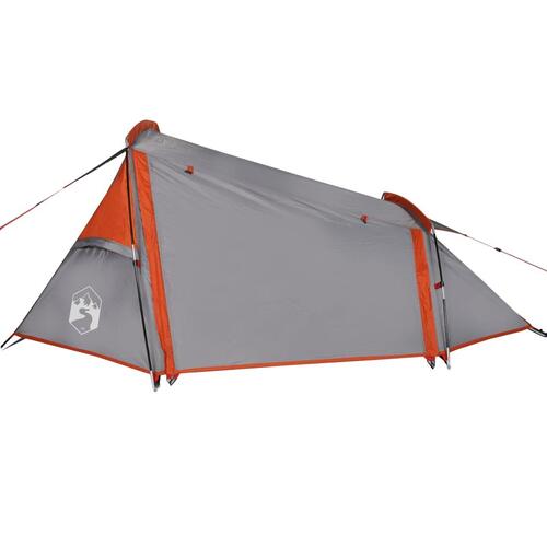2-personers campingtelt vandafvisende grå og orange