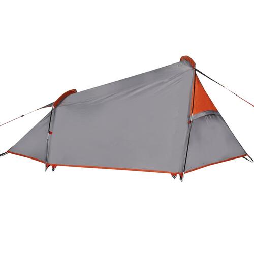 2-personers campingtelt vandafvisende grå og orange