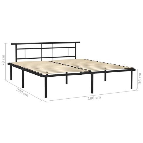 Sengestel 180x200 cm metal sort