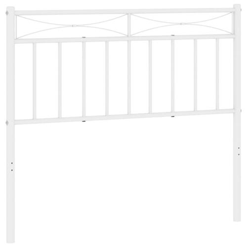 Sengegavl 107 cm metal hvid