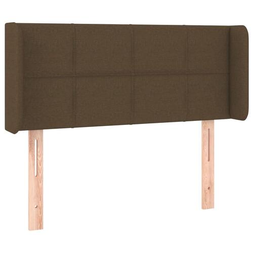 Sengegavl med kanter 93x16x78/88 cm stof mørkebrun