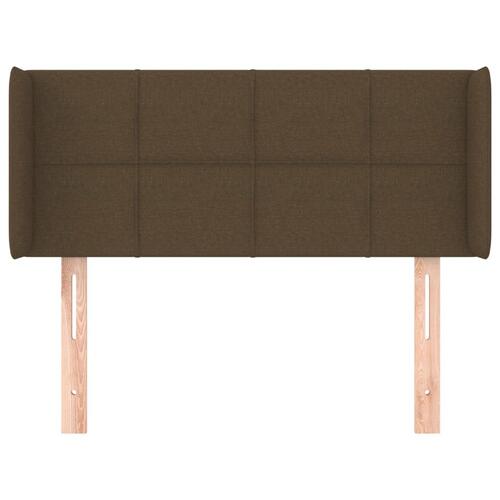 Sengegavl med kanter 93x16x78/88 cm stof mørkebrun