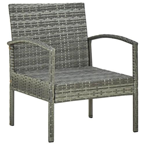 Loungesæt til haven 4 dele med hynder polyrattan grå