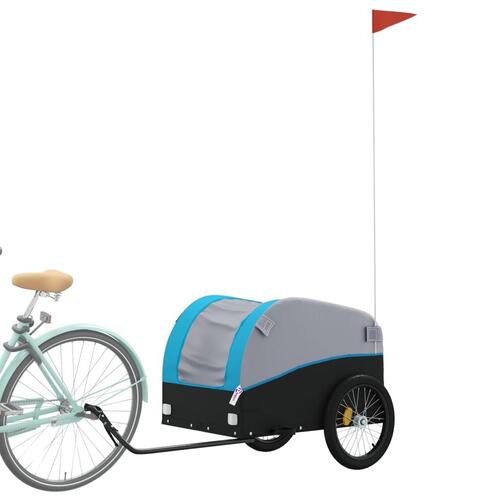 Cykelanhænger 45 kg jern sort og blå
