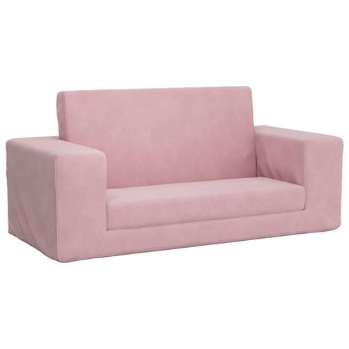 2-personers sofa til børn blødt plys pink