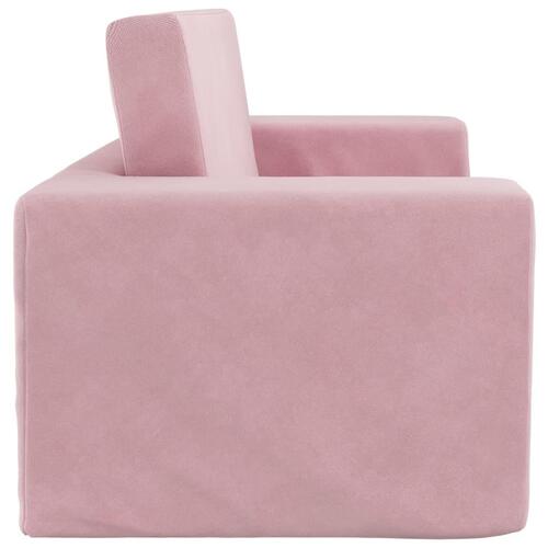 2-personers sofa til børn blødt plys pink