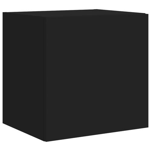 Væghængt tv-bord med LED-lys 40,5x35x40 cm sort