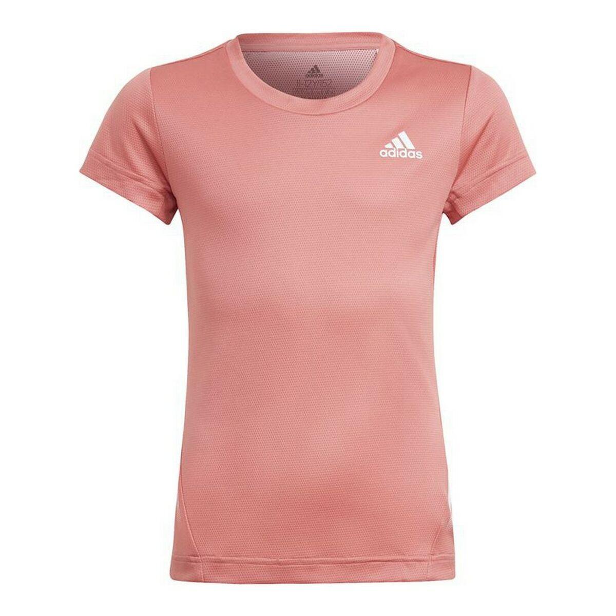 Børne Kortærmet T-shirt Adidas Aeroready Laksefarvet 11-12 år