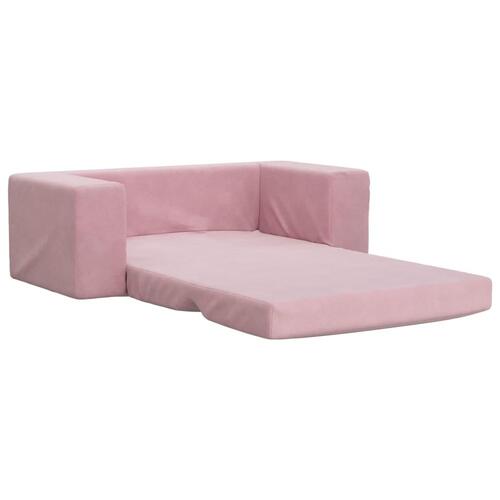 2-personers sofa til børn blødt plys pink