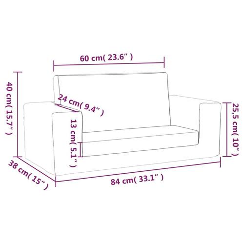 2-personers sofa til børn blødt plys pink