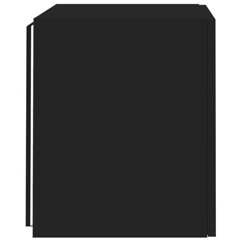 Væghængt tv-bord med LED-lys 40,5x35x40 cm sort