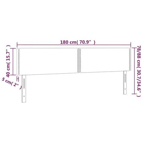 Sengegavl med LED-lys 180x5x78/88 cm stof sort