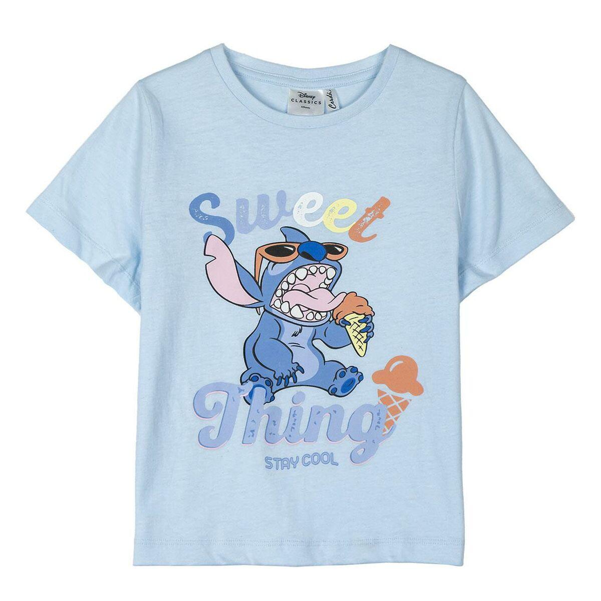 Børne Kortærmet T-shirt Stitch Lyseblå 10 år